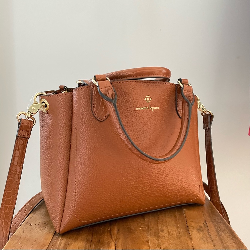 Nanette Lepore top handle / cross body bag caramel color